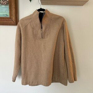 Tan half zip pullover in size Large